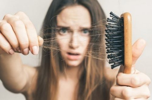 woman with a hairbrush